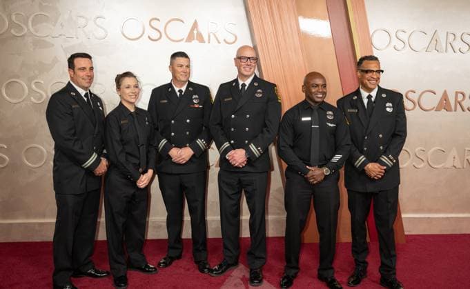 97th Oscars, Academy Awards Los Angeles firefighters arrive on the red carpet of the 97th OscarsÂ® at the DolbyÂ® Theatre at Ovation Hollywood on Sunday, March 2, 2025., Credit:Avalon.red Avalon  Copyright: xAvalon.redx xAvalonx 0971226234