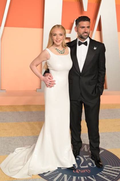 Vanity Fair Oscar Party 2025 - Los Angeles, USA Los Angeles, CA. 02MAR2025: Lindsay Lohan & Bader Shammas at the Vanity Fair Oscar Party. Los Angeles CA USA  Copyright: xPaulxSmith Featureflashx