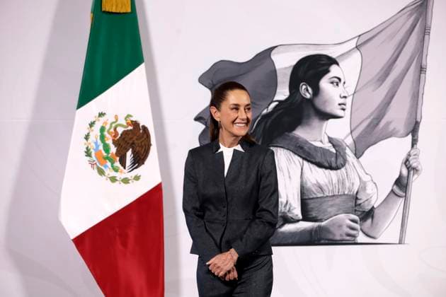 Mexico™s President Claudia Sheinbaum Press Conference Claudia Sheinbaum Pardo, President of Mexico, speaking about Fentanyl seizures at the southwest border during a briefing conference at National Palace. on March 3, 2025 in Mexico City, Mexico. (Photo by Luis Barron Eyepix Group) Copyright: xLuisxBarron xEyepixxGroupx LB_03032025_145481
