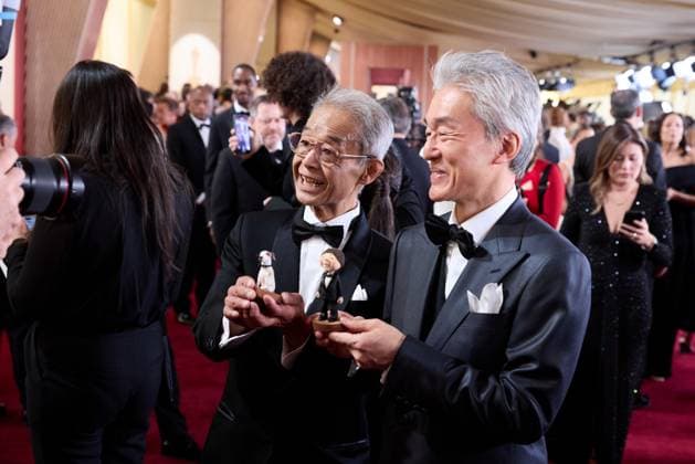 Daisuke Nishio and Takashi Washio arrive on the red carpet of the 97th OscarsÂ® at the DolbyÂ® Theatre at Ovation Hollywood on Sunday, March 2, 2025. Los Angeles CA USA  34776330PLX