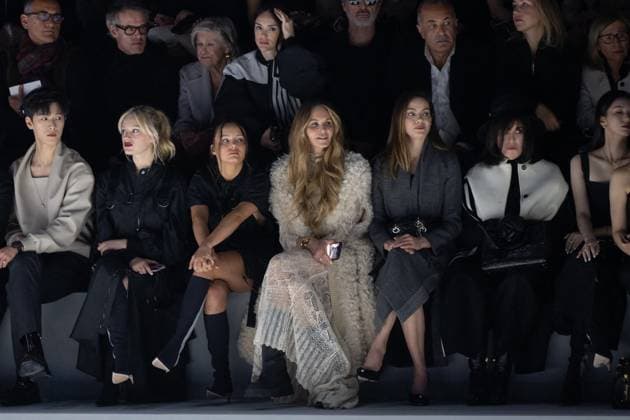 PFW - Dior Front Row Nadia Tereszkiewicz, Elle Macpherson, Michelle Monaghan, Monica Bellucci during the Dior Fashion show for the Womenswear Ready-to-wear Fall-Winter 2025 2026 collection as part of the Paris Fashion Week, in Paris on March 4, 2025. Photo by Eliot Blondet ABACAPRESS.COM Paris France  Copyright: xBlondetxEliot ABACAx