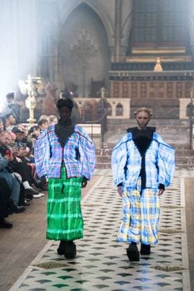 PFW - Anrealage Runway - Paris AJ Models present creations by Anrealage for the Womenswear Ready-to-wear Fall-Winter 2025 2026 collection as part of the Paris Fashion Week, at the American Cathedral in Paris, France on March 4, 2025. Photo by Alexis Jumeau ABACAPRESS.COM Paris France  Copyright: xJumeauxAlexis ABACAx