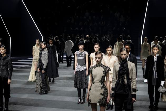 PFW - Dior Runway Models present creations by Dior for the Womenswear Ready-to-wear Fall-Winter 2025 2026 collection as part of the Paris Fashion Week, in Paris on March 4, 2025. Photo by Eliot Blondet ABACAPRESS.COM Paris France  Copyright: xBlondetxEliot ABACAx