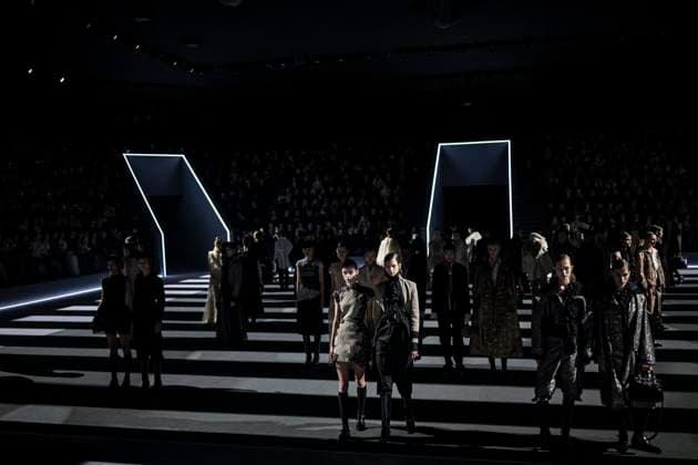 PFW - Dior Runway Models present creations by Dior for the Womenswear Ready-to-wear Fall-Winter 2025 2026 collection as part of the Paris Fashion Week, in Paris on March 4, 2025. Photo by Eliot Blondet ABACAPRESS.COM Paris France  Copyright: xBlondetxEliot ABACAx