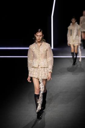 PFW - Dior Runway Models present creations by Dior for the Womenswear Ready-to-wear Fall-Winter 2025 2026 collection as part of the Paris Fashion Week, in Paris on March 4, 2025. Photo by Eliot Blondet ABACAPRESS.COM Paris France  Copyright: xBlondetxEliot ABACAx