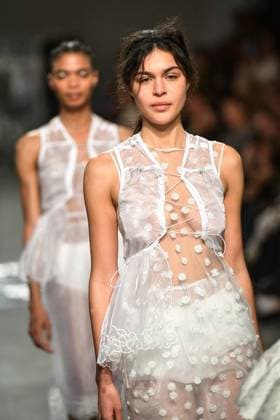 PFW - Cecilie Bahnsen Runway Models walk the runway for a collection by Cecilie Bahnsen as part of Paris Fashion Week at the Palais de Tokyo in Paris, on March 5, 2025. Photo by Firas Abdullah ABACAPRESS.COM Paris Ile-de-France France  Copyright: xAbdullahxFiras ABACAx