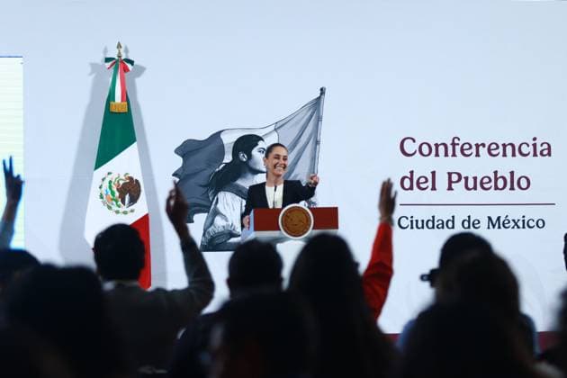 Mexico s President Claudia Sheinbaum Pardo holds a briefing where she talk about the tariffs imposed by the U.S. President, Donald Trump at the National Palace. on March 5, 2025 in Mexico City, Mexico. Mexico City Mexico - ZUMAe321 20250305_zia_e321_007 Copyright: xCarlosxSantiagox