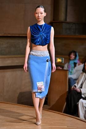 PFW Julie Kegels Runway A model walks the runway during Julie Kegels show during Paris Fashion Week in Paris, France on March 5, 2025. Photo by Julien Reynaud APS-Medias ABACAPRESS.COM Paris France  Copyright: xReynaudxJulien APS-Medias ABACAx