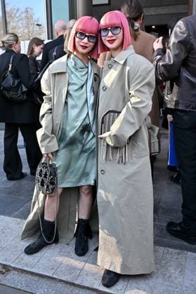 PFW Stella McCartney Outside Arrivals Ami Suzuki and Aya Suzuki of Amiaya arriving at Stella McCartney show during Paris Fashion Week in Paris, France on March 5, 2025. Photo by Julien Reynaud APS-Medias ABACAPRESS.COM Paris France  Copyright: xReynaudxJulien APS-Medias ABACAx