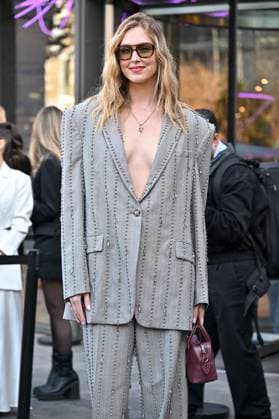 PFW Stella McCartney Outside Arrivals Chiara Ferragni arriving at Stella McCartney show during Paris Fashion Week in Paris, France on March 5, 2025. Photo by Julien Reynaud APS-Medias ABACAPRESS.COM Paris France  Copyright: xReynaudxJulien APS-Medias ABACAx
