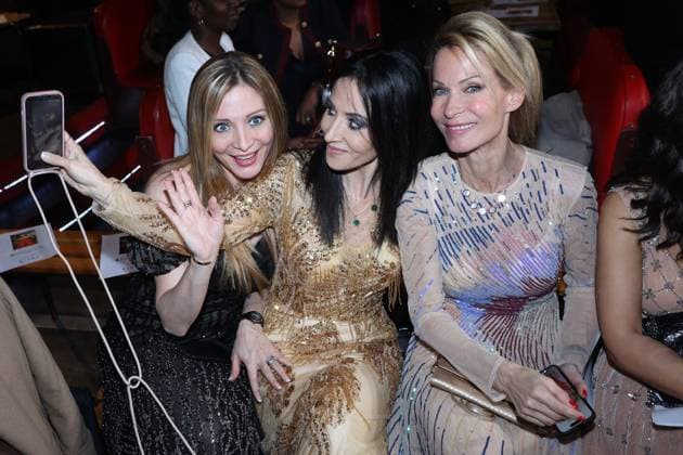 PFW - Christophe Guillarme Front Row Fabienne Carat, Rebecca Hampton and Carole Carat at the Christophe Guillarme fashion show as part of Paris Fashion Week on March 5, 2025 in Paris, France. Photo by Jerome Domine ABACAPRESS.COM  Copyright: xDominexJerome ABACAx