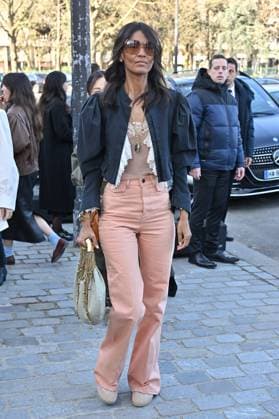 PFW Chloe Outside Arrivals Liya Kebde arriving at Chloe show during Paris Fashion Week in Paris, France on March 6, 2025. Photo by Julien Reynaud APS-Medias ABACAPRESS.COM Paris France  Copyright: xReynaudxJulien APS-Medias ABACAx