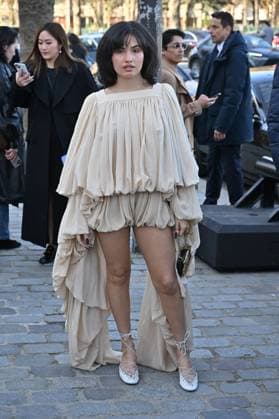 PFW Chloe Outside Arrivals Mabel arriving at Chloe show during Paris Fashion Week in Paris, France on March 6, 2025. Photo by Julien Reynaud APS-Medias ABACAPRESS.COM Paris France  Copyright: xReynaudxJulien APS-Medias ABACAx
