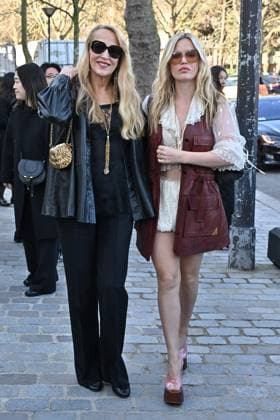 PFW Chloe Outside Arrivals Jerry Hall, Georgia May Jagger arriving at Chloe show during Paris Fashion Week in Paris, France on March 6, 2025. Photo by Julien Reynaud APS-Medias ABACAPRESS.COM Paris France  Copyright: xReynaudxJulien APS-Medias ABACAx