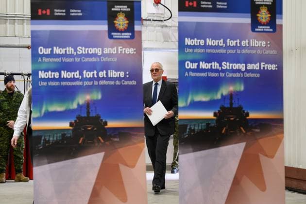 March 6, 2025, Iqaluit, Nu, Canada: Defence Minister Bill Blair arrives at an announcement about increasing the Canadian Armed Forces presence and readiness across the Arctic and the North during a press conference in Iqaluit, Nunavut on Thursday, March 6, 2025. Iqaluit Canada  - ZUMAc35_ 20250306_zaf_c35_015 Copyright: xDustinxPatarx