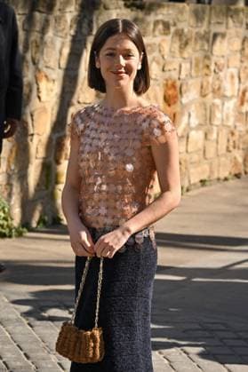 PFW Rabanne Outside Arrivals Georgina Amoros arriving at Rabanne show during Paris Fashion Week in Paris, France on March 6, 2025. Photo by Julien Reynaud APS-Medias ABACAPRESS.COM Paris France  Copyright: xReynaudxJulien APS-Medias ABACAx