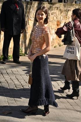 PFW Rabanne Outside Arrivals Georgina Amoros arriving at Rabanne show during Paris Fashion Week in Paris, France on March 6, 2025. Photo by Julien Reynaud APS-Medias ABACAPRESS.COM Paris France  Copyright: xReynaudxJulien APS-Medias ABACAx