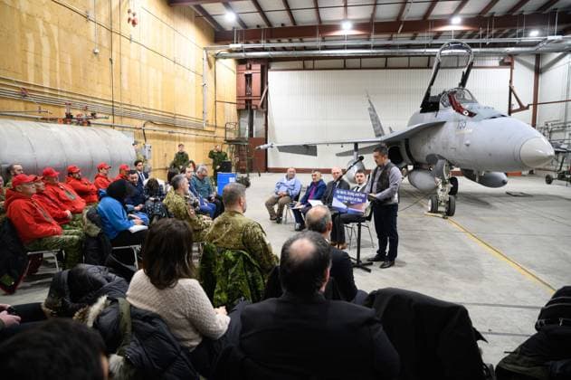 March 6, 2025, Iqaluit, Nu, Canada: Nunavut Tunngavik President Jeremy Tunraluk speaks during an announcement about increasing the Canadian Armed Forces presence and readiness across the Arctic and the North during a press conference in Iqaluit on Thursday, March 6, 2025. Iqaluit Canada  - ZUMAc35_ 20250306_zaf_c35_019 Copyright: xDustinxPatarx