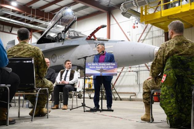 March 6, 2025, Iqaluit, Nu, Canada: Qikiqtani Inuit Association President Olayuk Akesuk speaks during an announcement about increasing the Canadian Armed Forces presence and readiness across the Arctic and the North during a press conference in Iqaluit on Thursday, March 6, 2025. Iqaluit Canada  - ZUMAc35_ 20250306_zaf_c35_021 Copyright: xDustinxPatarx