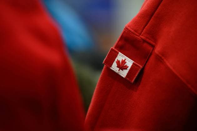 March 6, 2025, Iqaluit, Nu, Canada: A Canadian flag patch is shown on the uniform of a Canadian Ranger during an announcement about increasing the Canadian Armed Forces presence and readiness across the Arctic and the North during a press conference in Iqaluit, Nunavut on Thursday, March 6, 2025. Iqaluit Canada  - ZUMAc35_ 20250306_zaf_c35_024 Copyright: xDustinxPatarx