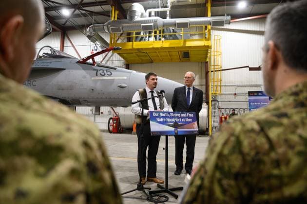 March 6, 2025, Iqaluit, Nu, Canada: Defence Minister Bill Blair and Nunavut Premier P.J. Akeeagok speak to the media following an announcement about increasing the Canadian Armed Forces presence and readiness across the Arctic and the North during a press conference in Iqaluit on Thursday, March 6, 2025. Iqaluit Canada  - ZUMAc35_ 20250306_zaf_c35_029 Copyright: xDustinxPatarx