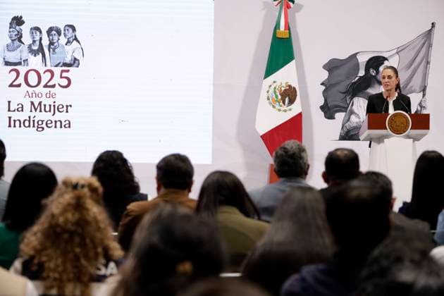 Mexico™s President, Claudia Sheinbaum Holds Briefing Conference Mexican President Claudia Sheinbaum Pardo announced that the 25 percent tariffs imposed by U.S. President, Donald Trump, on Mexican products will be postponed until April 2, during a briefing conference at National Palace. on March 6, 2025 in Mexico City, Mexico. (Photo by Luis Barron Eyepix Group) Copyright: xLuisxBarron xEyepixxGroupx LB_06032025_145886