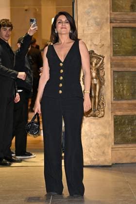 PFW Schiaparelli Outside Arrivals Geraldine Nakache arriving at Schiaparelli show during Paris Fashion Week in Paris, France on March 6, 2025. Photo by Julien Reynaud APS-Medias ABACAPRESS.COM Paris France  Copyright: xReynaudxJulien APS-Medias ABACAx