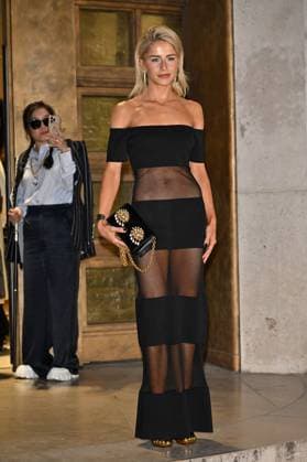 PFW Schiaparelli Outside Arrivals Caroline Daur arriving at Schiaparelli show during Paris Fashion Week in Paris, France on March 6, 2025. Photo by Julien Reynaud APS-Medias ABACAPRESS.COM Paris France  Copyright: xReynaudxJulien APS-Medias ABACAx