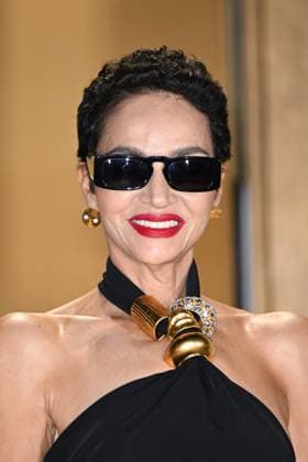 PFW Schiaparelli Arrivals Farida Khelfa attending the Schiaparelli Womenswear Fall Winter 2025-2026 show as part of Paris Fashion Week at L’Observatoire de Paris in Paris, France on March 06, 2025. Photo by Aurore Marechal ABACAPRESS.COM Paris France  Copyright: xMarechalxAurore ABACAx