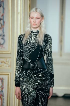 PFW - Leonard Runway A model presents a creation by Leonard Paris for the Womenswear Ready-to-wear Fall-Winter 2025 2026 collection as part of the Paris Fashion Week, in Paris, France on March 7, 2025. Photo by Alexis Jumeau ABACAPRESS.COM Paris France  Copyright: xJumeauxAlexis ABACAx