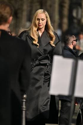 PFW Givenchy Outside Arrivals Gwendoline Christie arriving at Givenchy show during Paris Fashion Week in Paris, France on March 7, 2025. Photo by Julien Reynaud APS-Medias ABACAPRESS.COM Paris France  Copyright: xReynaudxJulien APS-Medias ABACAx