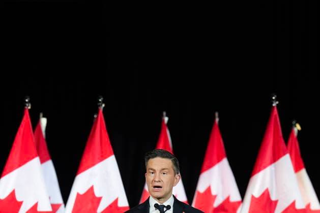 March 7, 2025, Toronto, On, CANADA: Conservative Leader Pierre Poilievre speaks during a press conference in Toronto on Friday, March 7, 2025. Toronto CANADA  - ZUMAc35_ 20250307_zaf_c35_005 Copyright: xNathanxDenettex
