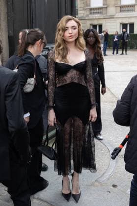 PFW - Nina Ricci PAP - Arrivals NB Peyton Roi List attends Nina Ricci Womenswear Fall Winter 2025-2026 show as part of Paris Fashion Week on March 07, 2025 in Paris, France. Photo by Nasser Berzane ABACAPRESS.COM Paris France  Copyright: xBerzanexNasser ABACAx