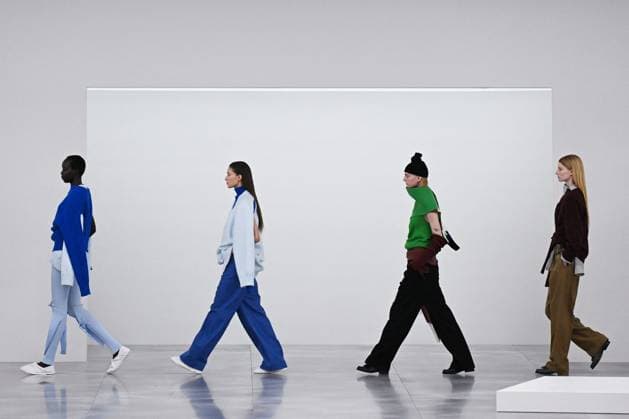 PFW Issey Miyake Runway Models walk the runway during the Issey Miyake Womenswear Fall Winter 2025-2026 show as part of Paris Fashion Week in Paris, France on March 07, 2025. Photo by Aurore Marechal ABACAPRESS.COM Paris France  Copyright: xMarechalxAurore ABACAx