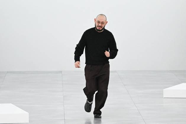 PFW Issey Miyake Runway Designer Satoshi Kondo makes an appearance on the runway during the Issey Miyake Womenswear Fall Winter 2025-2026 show as part of Paris Fashion Week in Paris, France on March 07, 2025. Photo by Aurore Marechal ABACAPRESS.COM Paris France  Copyright: xMarechalxAurore ABACAx