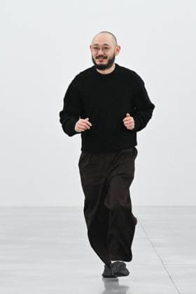 PFW Issey Miyake Runway Designer Satoshi Kondo makes an appearance on the runway during the Issey Miyake Womenswear Fall Winter 2025-2026 show as part of Paris Fashion Week in Paris, France on March 07, 2025. Photo by Aurore Marechal ABACAPRESS.COM Paris France  Copyright: xMarechalxAurore ABACAx