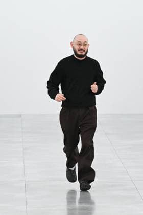 PFW Issey Miyake Runway Designer Satoshi Kondo makes an appearance on the runway during the Issey Miyake Womenswear Fall Winter 2025-2026 show as part of Paris Fashion Week in Paris, France on March 07, 2025. Photo by Aurore Marechal ABACAPRESS.COM Paris France  Copyright: xMarechalxAurore ABACAx