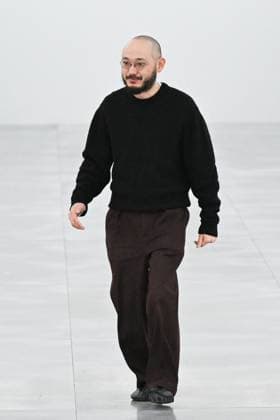 PFW Issey Miyake Runway Designer Satoshi Kondo makes an appearance on the runway during the Issey Miyake Womenswear Fall Winter 2025-2026 show as part of Paris Fashion Week in Paris, France on March 07, 2025. Photo by Aurore Marechal ABACAPRESS.COM Paris France  Copyright: xMarechalxAurore ABACAx