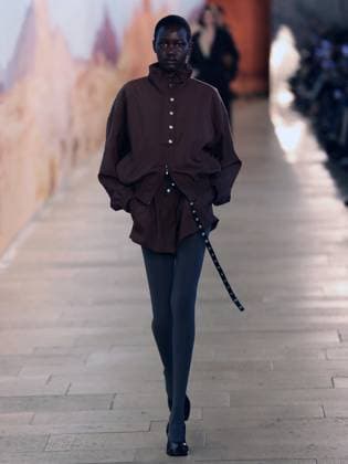 PFW - Time Runway A model walks the runway during the Time Womenswear Fall Winter 2025-2026 show as part of Paris Fashion, on March 6, 2025 in Paris, France. Photo by Alain-Gil Gonzalez ABACAPRESS.COM Paris France  Copyright: xGonzalezxAlain-Gil ABACAx