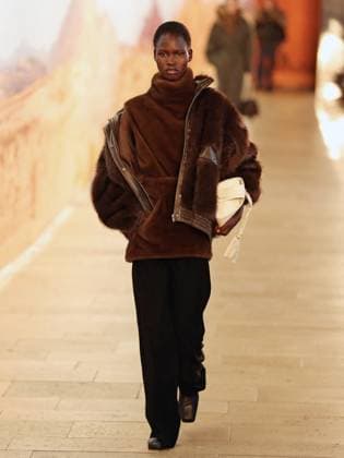 PFW - Time Runway A model walks the runway during the Time Womenswear Fall Winter 2025-2026 show as part of Paris Fashion, on March 6, 2025 in Paris, France. Photo by Alain-Gil Gonzalez ABACAPRESS.COM Paris France  Copyright: xGonzalezxAlain-Gil ABACAx