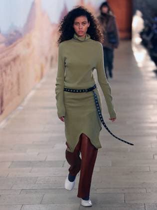 PFW - Time Runway A model walks the runway during the Time Womenswear Fall Winter 2025-2026 show as part of Paris Fashion, on March 6, 2025 in Paris, France. Photo by Alain-Gil Gonzalez ABACAPRESS.COM Paris France  Copyright: xGonzalezxAlain-Gil ABACAx
