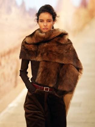 PFW - Time Runway A model walks the runway during the Time Womenswear Fall Winter 2025-2026 show as part of Paris Fashion, on March 6, 2025 in Paris, France. Photo by Alain-Gil Gonzalez ABACAPRESS.COM Paris France  Copyright: xGonzalezxAlain-Gil ABACAx