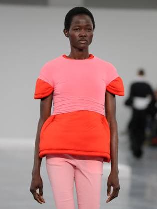 PFW - Issey Miyake Runway A model walks the runway during the Issey Miyake Womenswear Fall Winter 2025-2026 show as part of Paris Fashion, on March 7, 2025 in Paris, France. Photo by Alain-Gil Gonzalez ABACAPRESS.COM Paris France  Copyright: xGonzalezxAlain-Gil ABACAx