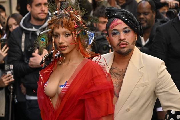 PFW Vivienne Westwood Outside Arrivals Jazelle arriving at Vivienne Westwood show during Paris Fashion Week in Paris, France on March 8, 2025. Photo by Julien Reynaud APS-Medias ABACAPRESS.COM Paris France  Copyright: xReynaudxJulien APS-Medias ABACAx