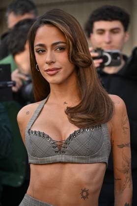 PFW Ludovic de Saint Sernin Outside Arrivals Tini Stoessel arriving at Ludovic de Saint Sernin show during Paris Fashion Week in Paris, France on March 8, 2025. Photo by Julien Reynaud APS-Medias ABACAPRESS.COM Paris France  Copyright: xReynaudxJulien APS-Medias ABACAx