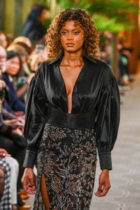 PFW - Serbia Fashion Week Runway A model walks the runway during the Serbia Fashion Week Runway Womenswear Fall Winter 2025-2026 show during the Paris Fashion Week on March 02, 2024 in Paris, France. SERBIA FASHION WEEK Presents Mystic Muses . Serbia Fashion Week will present in France four Serbian designers, who will make their fashion show international debut. George Styler, Suzana Peric, EHO by Evgheni Hudorojcov and Houida Baridi . Photo by Shootpix ABACAPRESS.COM Paris France  Copyright: xShootpix ABACAx
