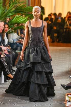 PFW - Serbia Fashion Week Runway A model walks the runway during the Serbia Fashion Week Runway Womenswear Fall Winter 2025-2026 show during the Paris Fashion Week on March 02, 2024 in Paris, France. SERBIA FASHION WEEK Presents Mystic Muses . Serbia Fashion Week will present in France four Serbian designers, who will make their fashion show international debut. George Styler, Suzana Peric, EHO by Evgheni Hudorojcov and Houida Baridi . Photo by Shootpix ABACAPRESS.COM Paris France  Copyright: xShootpix ABACAx