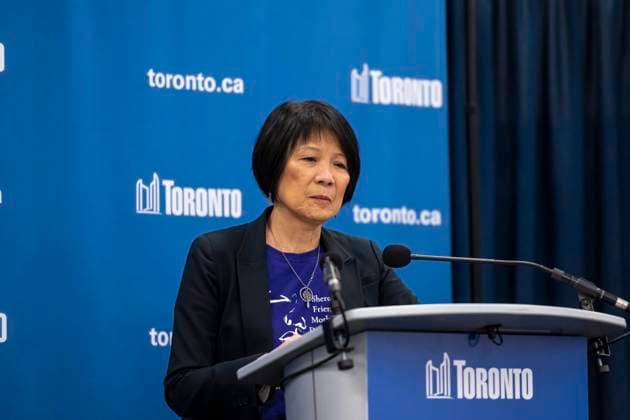March 8, 2025, Toronto, On, Canada: Toronto Mayor Olivia Chow speaks to reporters after a mass shooting near Scarborough Town Centre in Toronto, on Saturday, March 8, 2025. Toronto Canada  - ZUMAc35_ 20250308_zaf_c35_024 Copyright: xChristopherxKatsarovx