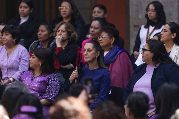 March 8, 2025, Mexico City, Mexico: In the framework of International Women s Day, President Claudia Sheinbaum Pardo led a commemorative ceremony at the National Palace, which was attended by officials of her government. Mexico City Mexico - ZUMAl178 20250308_znp_l178_025 Copyright: xCristianxLeyvax