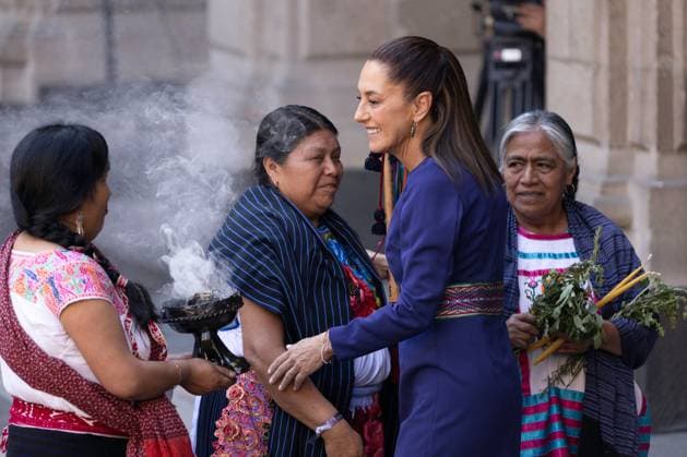 March 8, 2025, Mexico City, Mexico: In the framework of International Women s Day, President Claudia Sheinbaum Pardo led a commemorative ceremony at the National Palace, which was attended by officials of her government. Mexico City Mexico - ZUMAl178 20250308_znp_l178_038 Copyright: xCristianxLeyvax